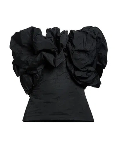 Elie Saab Woman Top Black Size 8 Polyester, Silk, Polyamide