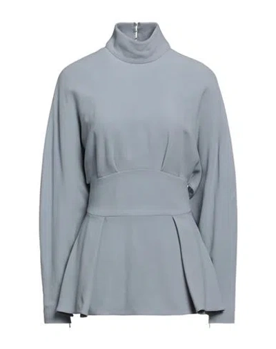 Elie Saab Woman Top Sky Blue Size 8 Silk, Viscose, Acetate, Elastane