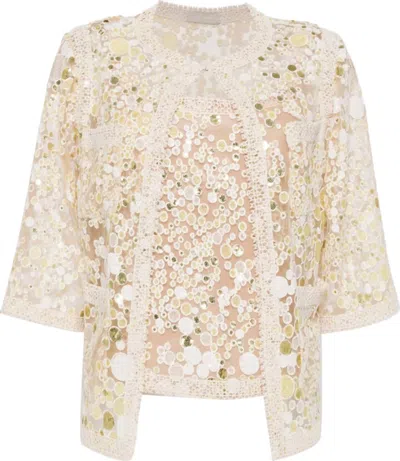 Elie Saab Women's Embroidered Tulle Set In White