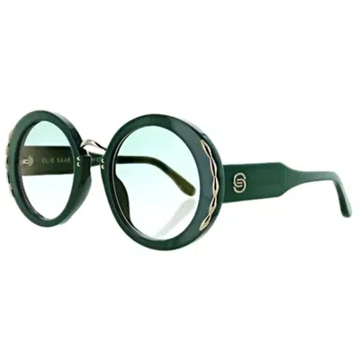 Elie Saab Women's Es 013/s Oval Sunglasses In Green/green Lenses