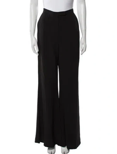Pre-owned Elie Saab Wool Wide Leg Pants In Black