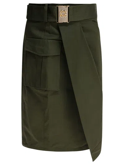 Elie Saab Wrap Skirt In Green