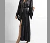 Elie Saab X Aubade My Desire Silk Robe In Black In Black
