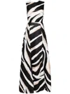 Elie Saab Abendkleid Mit Zebra-print In Schwarz
