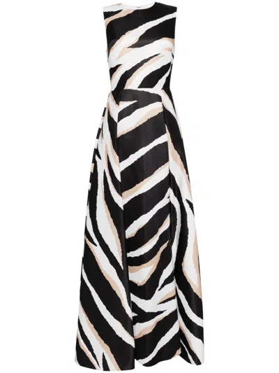 Elie Saab Abendkleid Mit Zebra-print In Schwarz