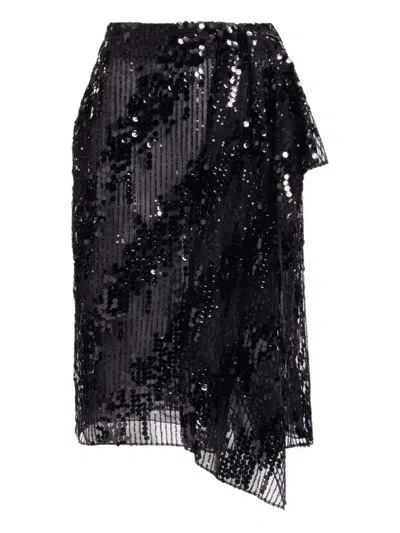 Elie Saab Zip-fastening Midi Skirt In Black