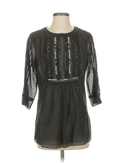 Pre-owned Elie Tahari 3/4 Sleeve Blouse In Black