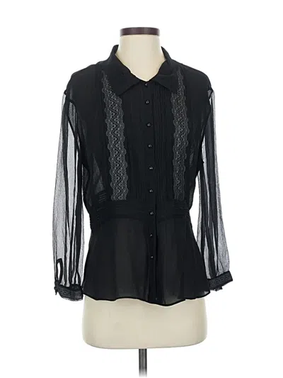 Pre-owned Elie Tahari 3/4 Sleeve Blouse In Black