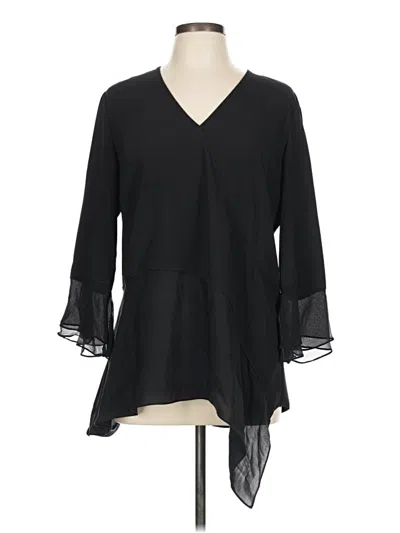 Pre-owned Elie Tahari 3/4 Sleeve Blouse In Black