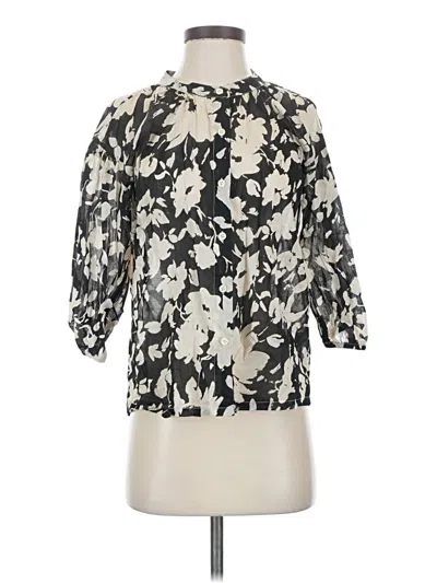 Pre-owned Elie Tahari 3/4 Sleeve Blouse In Black