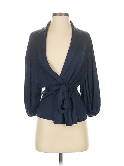 Pre-owned Elie Tahari 3/4 Sleeve Blouse In Blue