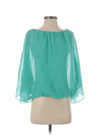 Pre-owned Elie Tahari 3/4 Sleeve Blouse In Blue