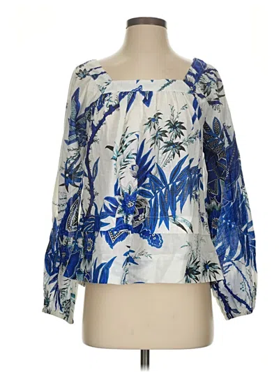Pre-owned Elie Tahari 3/4 Sleeve Blouse In Blue