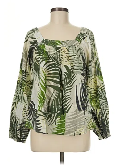 Pre-owned Elie Tahari 3/4 Sleeve Blouse In Green