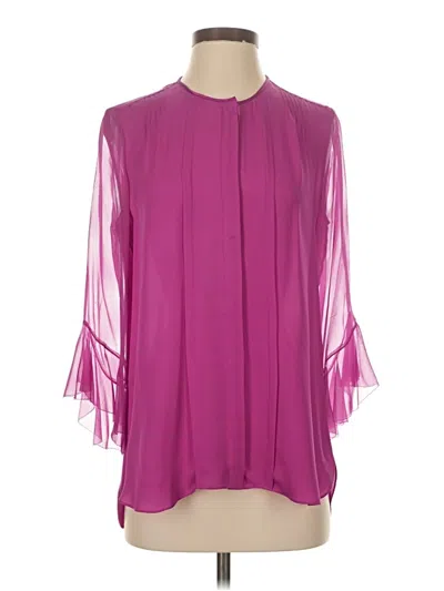 Pre-owned Elie Tahari 3/4 Sleeve Blouse In Purple
