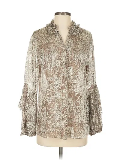 Pre-owned Elie Tahari 3/4 Sleeve Blouse In Silver