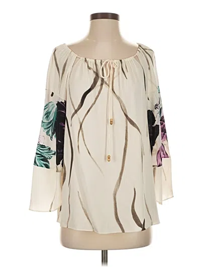 Pre-owned Elie Tahari 3/4 Sleeve Blouse In White