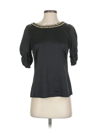Pre-owned Elie Tahari 3/4 Sleeve Top Black Boatneck Tops