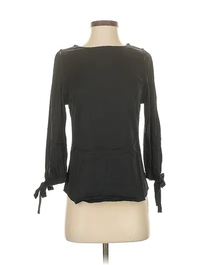 Pre-owned Elie Tahari 3/4 Sleeve Top Black Boatneck Tops