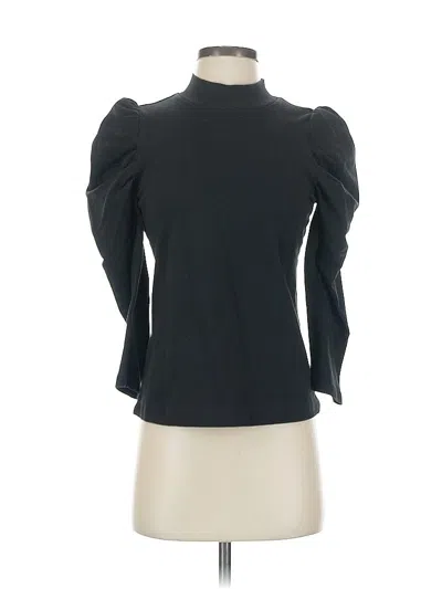 Pre-owned Elie Tahari 3/4 Sleeve Top Black Turtleneck Tops
