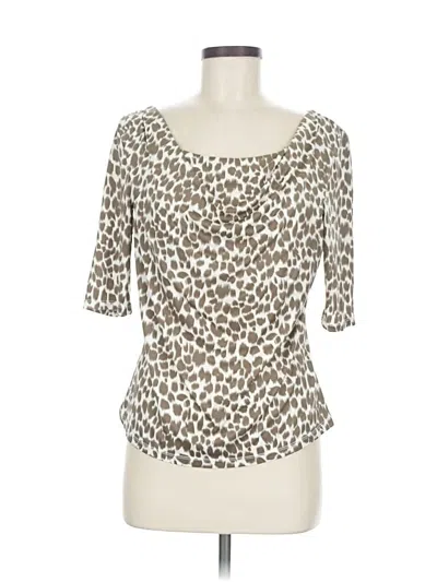 Pre-owned Elie Tahari 3/4 Sleeve Top Ivory Sweetheart Neckline Tops In White