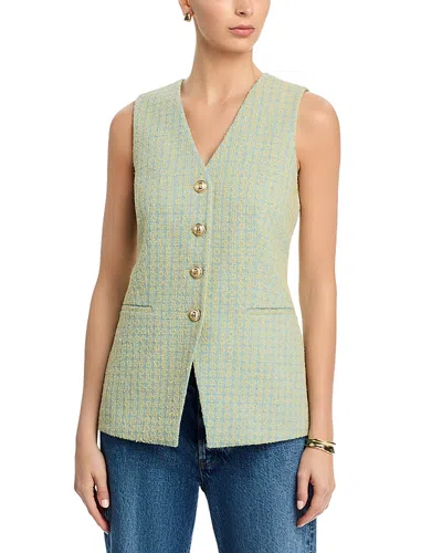 Elie Tahari The Abigail Cotton Tweed Vest In Green