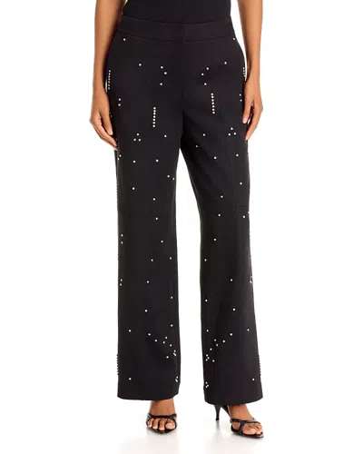 Elie Tahari Amara Embellished Pants In Black
