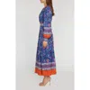 Elie Tahari Annaleise Floral Long Sleeve Tiered Dress In Twilight Jarden Placed Print