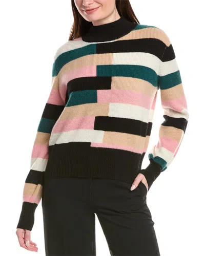 Elie Tahari Balloon Sleeve Mock Neck Cashmere Sweater In Pink
