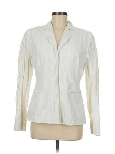 Pre-owned Elie Tahari Blazer Jacket In White
