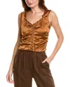 Elie Tahari Braided Silk-blend Top In Brown