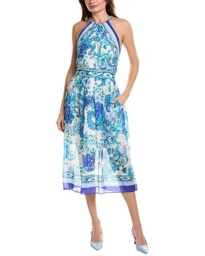 Elie Tahari Calypso Halter Midi Dress In Blue