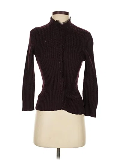 Pre-owned Elie Tahari Cardigan Sweater In Burgundy