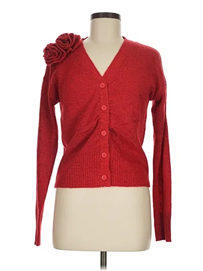 Pre-owned Elie Tahari Cardigan Sweater In Red