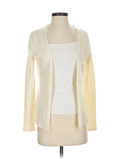 Pre-owned Elie Tahari Cashmere Cardigan Sweater In White