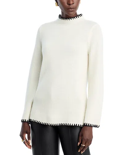Elie Tahari Cashmere Funnel Neck Sweater In White