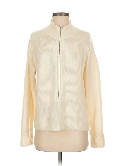 Pre-owned Elie Tahari Cashmere Pullover Sweater In White