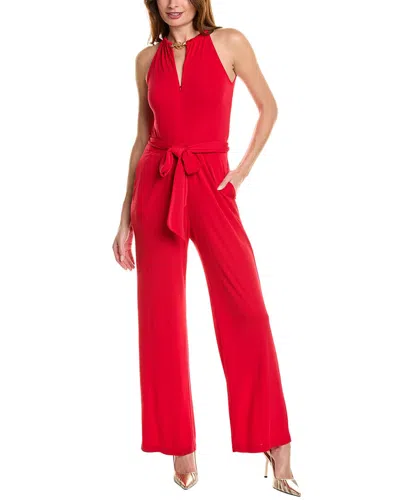 Elie Tahari Chain Halter Jumpsuit In Red