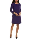 Elie Tahari Chain Trim Shift Dress In Purple