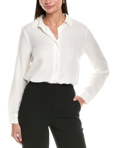 Elie Tahari Collared Button-down Shirt In White