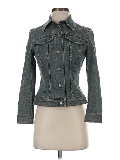 Pre-owned Elie Tahari Denim Jacket In Gray