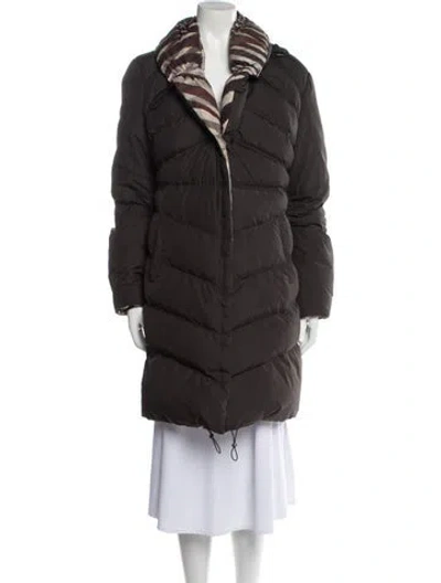 Pre-owned Elie Tahari Down Coat In Brown