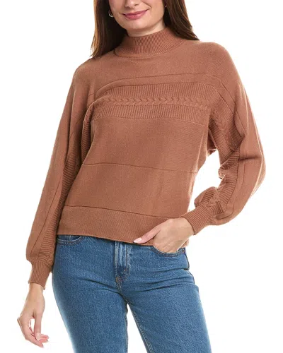Elie Tahari Elie By  Mock Neck Sweater In Brown