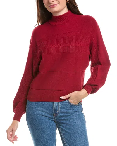 Elie Tahari Elie By  Mock Neck Sweater In Red