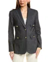 Elie Tahari Ellie Tahari Linen-blend Blazer In Grey