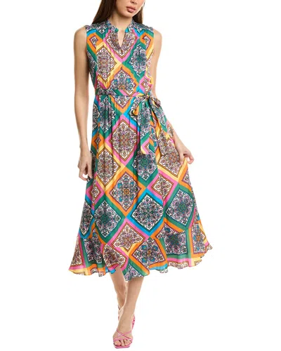 Elie Tahari Ellie Tahari Pleated Silk-blend Maxi Dress In Pink