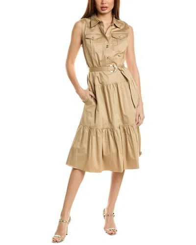 Elie Tahari Ellie Tahari Tiered Midi Dress In Beige
