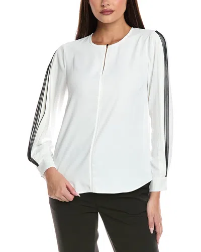 Elie Tahari Ellis Contrast Blouse In White