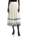 Elie Tahari Embroidered Midi Skirt In White