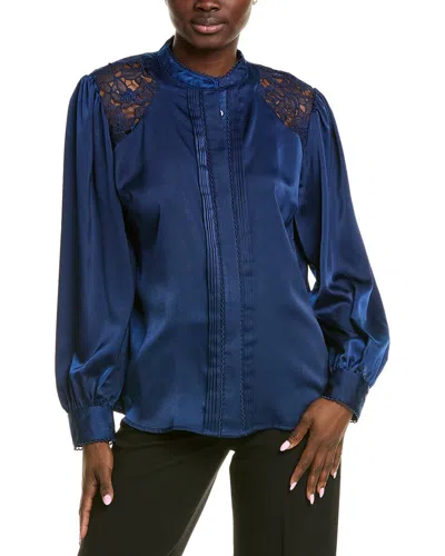 Elie Tahari Esperanza Blouse In Blue